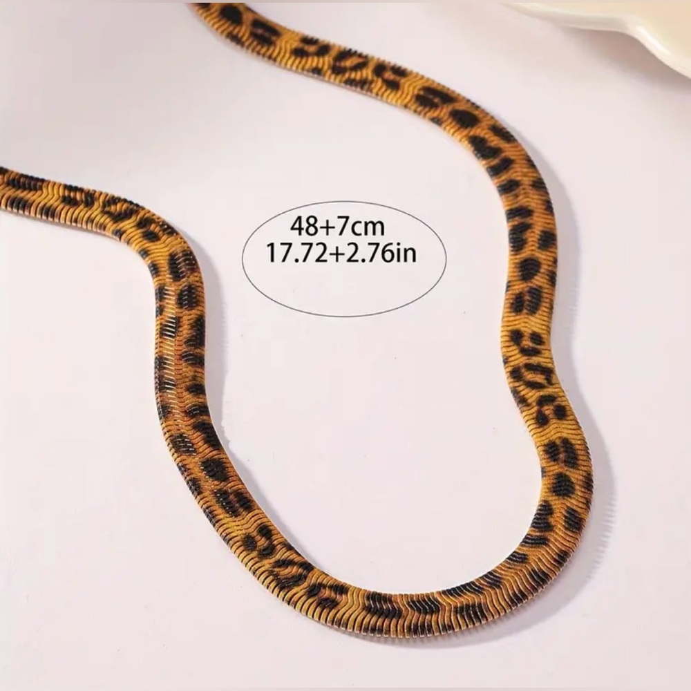 Leopard Print Intricate Triple-Layered Metal Styl… - image 7